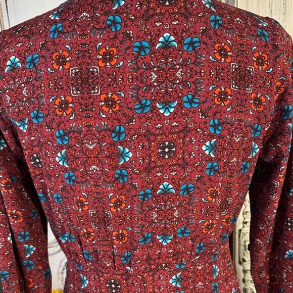 June & Hudson Dark Floral Empire Waist Long Sleeve Maxi Dress - Picture 10 of 14